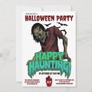 Feliz Ataque ao Convite do Festa de Zombie Hallowe