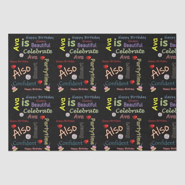 Feliz Ava de Papel Tecido de Aniversário (Frente )