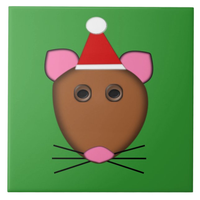 Feliz Azulejo de Mouse de Natal (Frente)