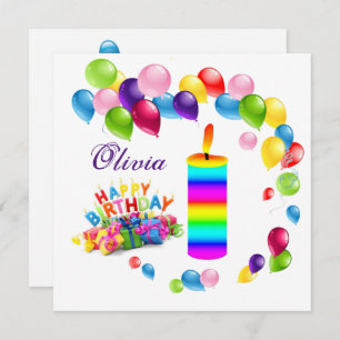 Feliz Balões de Convite para Cartão de Aniversário