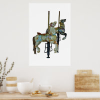 Feliz bonito Vai Redondar Cavalos Carrossel Poster