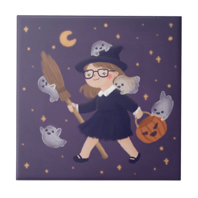 Feliz Bruxa e Fantasmas do Halloween (Frente)