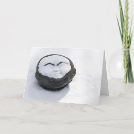 Feliz Buda com o Cartão de Ano Novo Facial da Neve