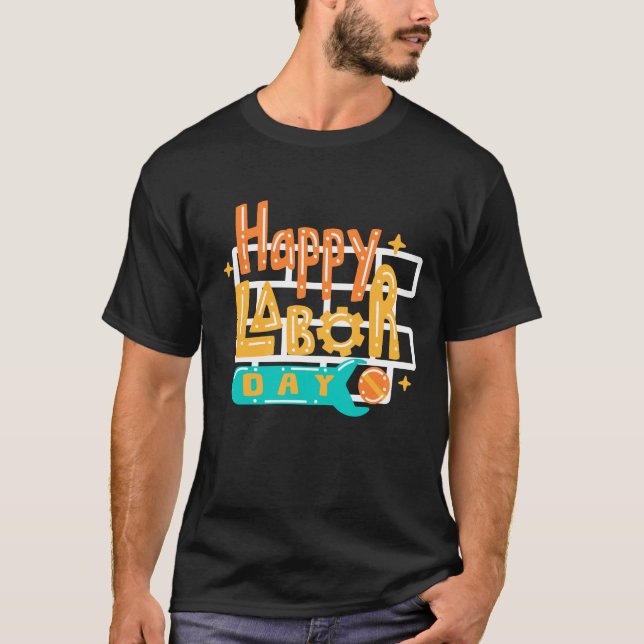 FELIZ CAMISA DE TRABALHO CLÁSSICA T-SHIRT (Frente)
