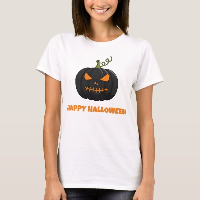 Feliz Camiseta das Mulheres de Halloween (Frente)