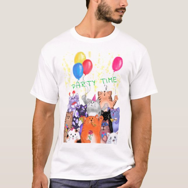 Feliz Camiseta de Gato Engraçado (Frente)