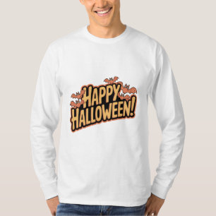 Feliz Camiseta do Dia das Bruxas com Bats de Carto