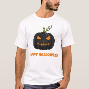 Feliz Camiseta Preta de Halloween