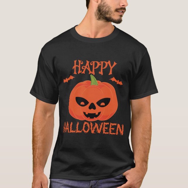 "Feliz Camiseta Pumpkin de Halloween - Estação Spo (Frente)