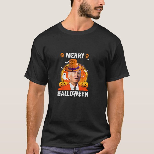 Feliz Camisetas de Halloween Feliz Biden Feliz Nat (Frente)