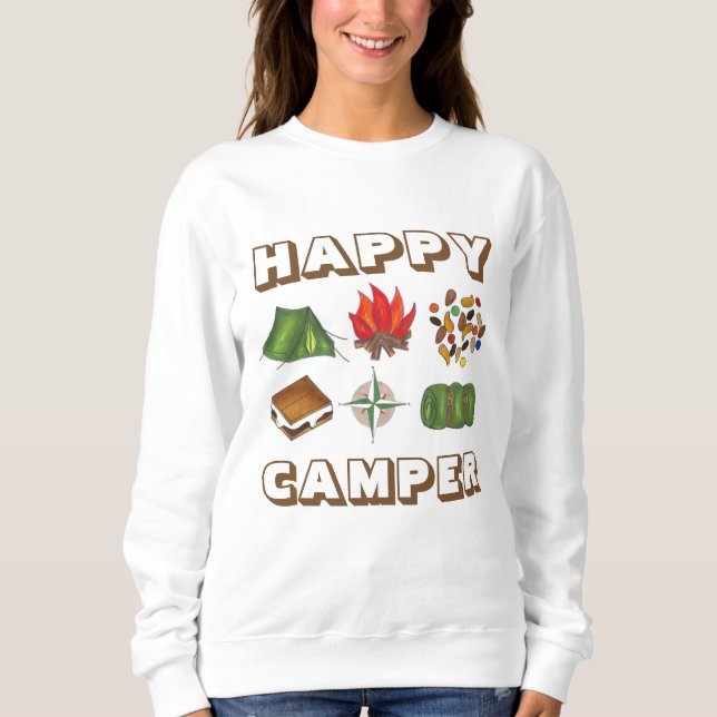 Feliz Camper Tent Compass Fire Camisa Sweet (Frente)