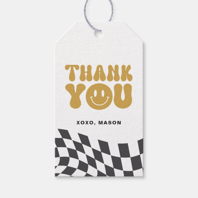 Feliz Cara Obrigado Etiqueta ・ Etiqueta de present (Frente)