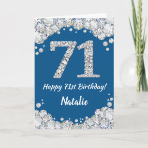 Feliz Cartão Azul de Aniversário de 71ruas