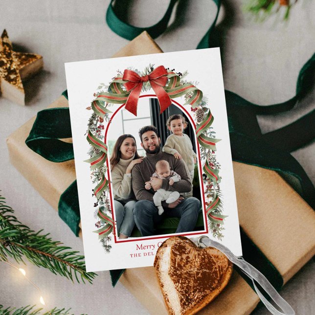 Feliz Cartão com fotos Botânico de Natal (Elegant Merry Christmas Photo Card)