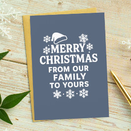 Feliz cartão com fotos branco azul de Natal