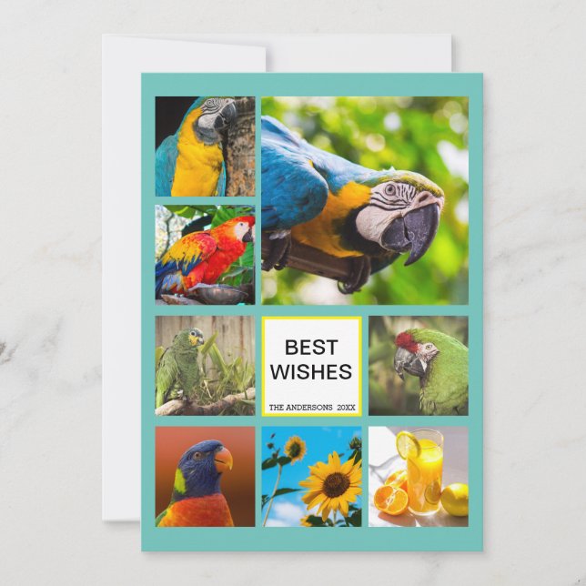 Feliz Cartão com fotos da família de diversão de N (Frente)