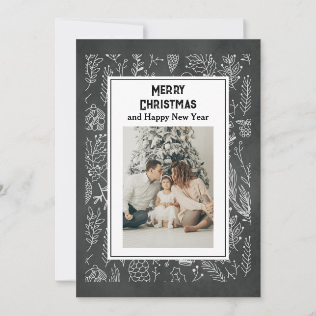 Feliz cartão com fotos da família de Natal (Frente)