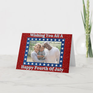 Feliz Cartão com fotos Da Família Glitter Em 4 De 