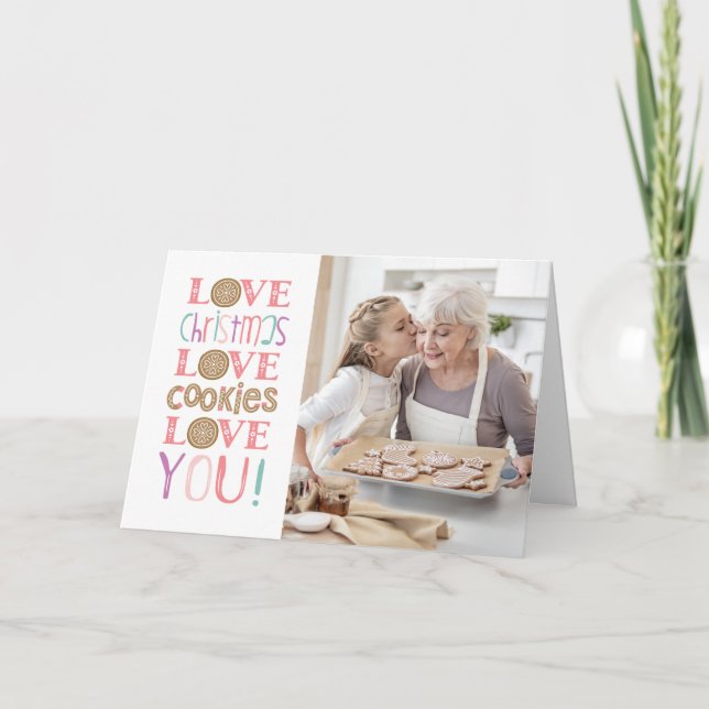 Feliz Cartão com fotos da vovó de Natal (Frente)