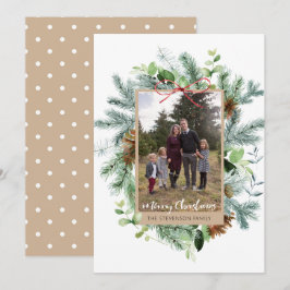 Feliz Cartão com fotos de Aquarela de Natal