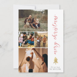 Feliz Cartão com fotos De Natal Em Revisão