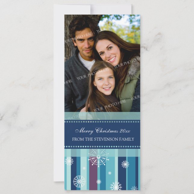 Feliz Cartão com fotos de Natal Flocos de Neve Rox (Frente)