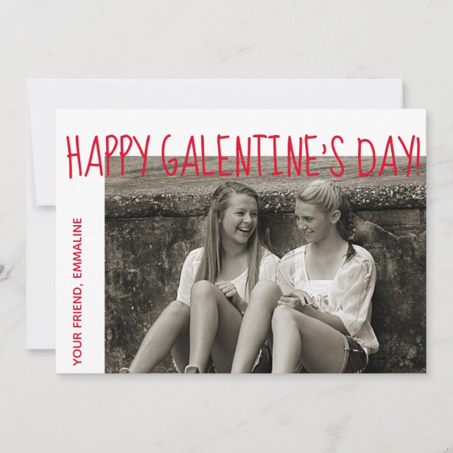 Feliz Cartão com fotos do Dia de Galentine (Frente)