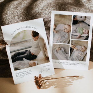 Feliz Cartão com fotos do primeiro Dia de os pais 