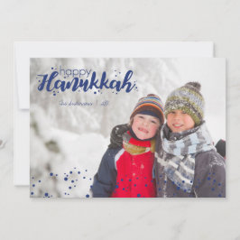 Feliz Cartão com fotos Feriado de Neve Hanukkah
