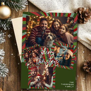 Feliz cartão com fotos personalizado de listras de