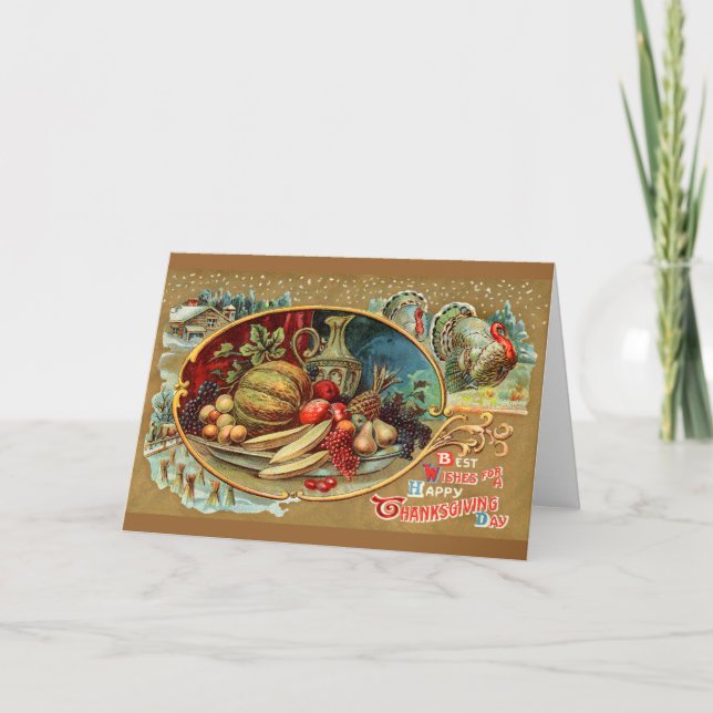 Feliz cartão de Ação de Graças (Frente)