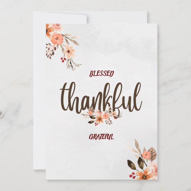 Feliz Cartão de Ação de Graças (Frente)