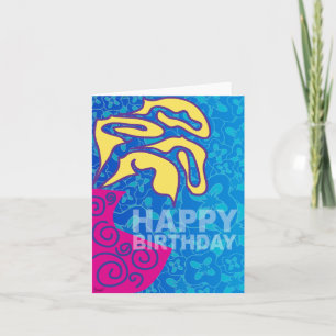 Feliz Cartão de Aniversário Amarelo Deixa Vaso Ros