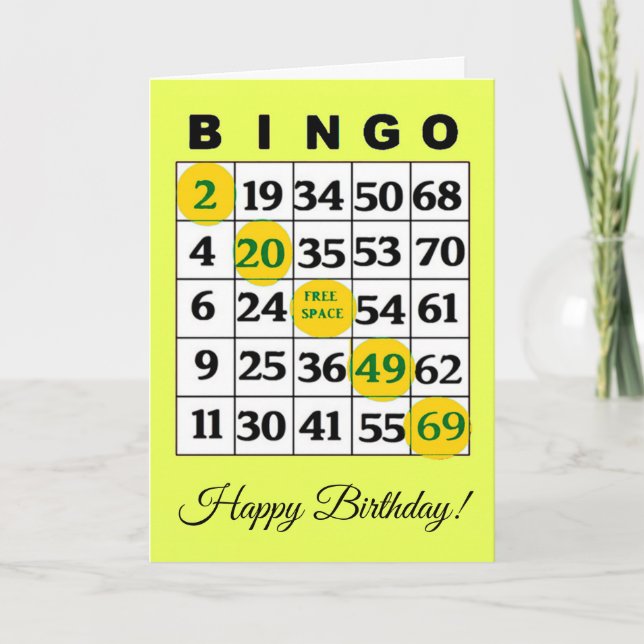 Feliz Cartão de Aniversário BINGO (Frente)