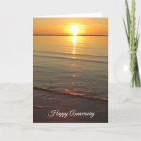 Feliz Cartão de Aniversário com Belo Sol Oceânico