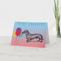 Feliz Cartão de Aniversário com Cachorro Wiener