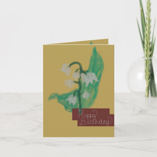 Feliz Cartão de Aniversário com Flor de Maio (Frente)