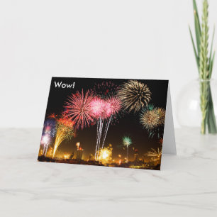 Feliz Cartão de aniversário com fogos de artifício