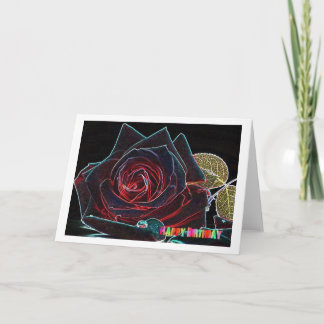 Feliz Cartão de Aniversário com rosa