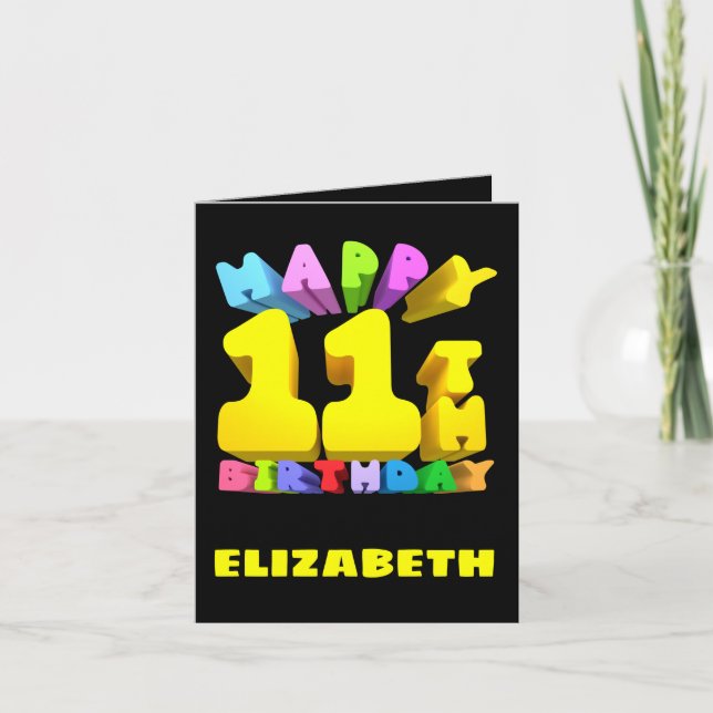 Feliz Cartão de Aniversário de 11 (Frente)