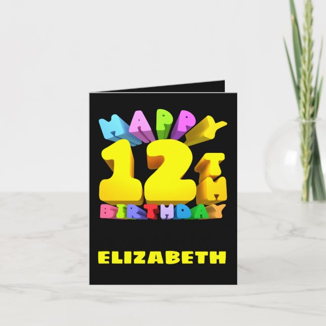 Feliz Cartão de Aniversário de 12 (Frente)