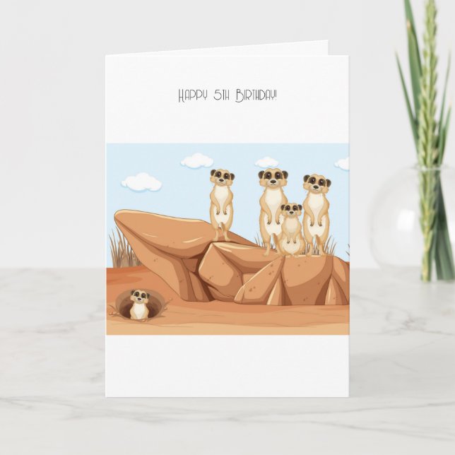 Feliz Cartão de Aniversário de 5 (Frente)