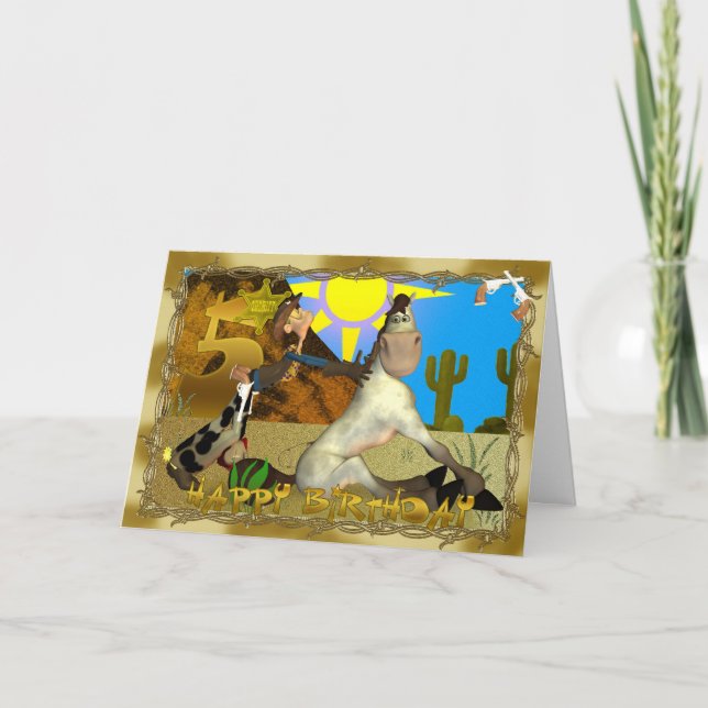 Feliz cartão de Aniversário de 5 (Frente)