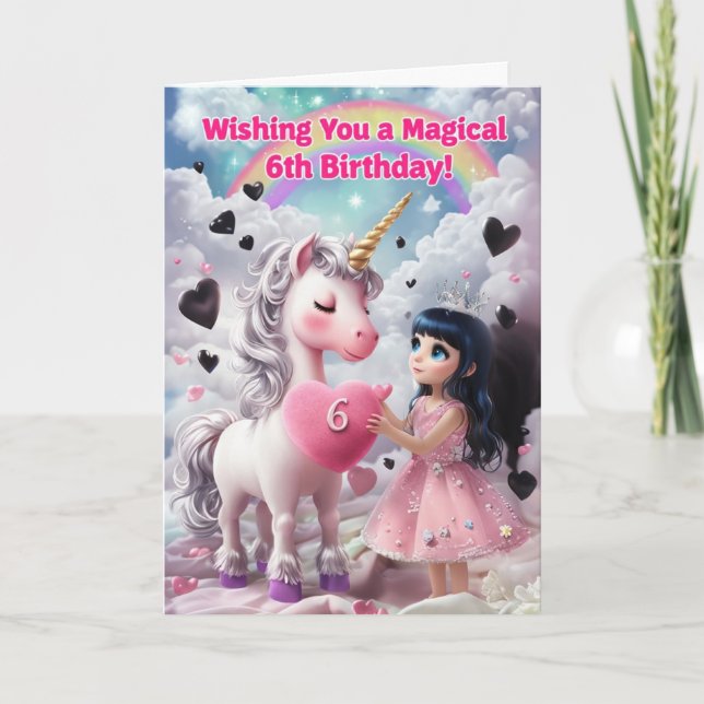 Feliz Cartão de Aniversário de 6 (Frente)