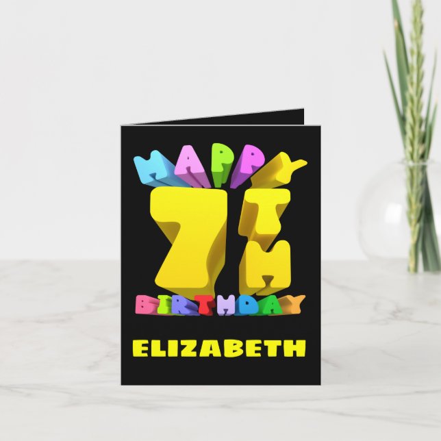 Feliz Cartão de Aniversário de 7 (Frente)