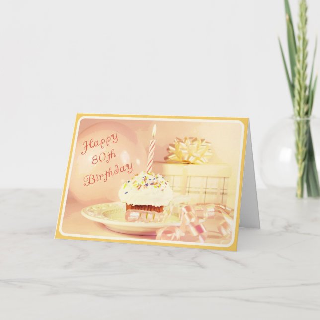 Feliz Cartão de Aniversário de 80 (Frente)