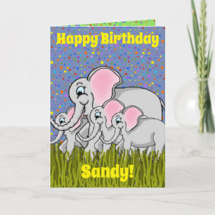 Feliz Cartão de Aniversário de Elefante