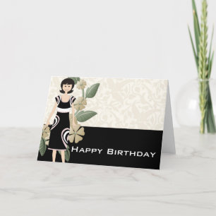 Feliz Cartão de Aniversário de Feliz Mulher Chica