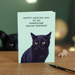 Feliz Cartão de Aniversário de Gato Preto para o D