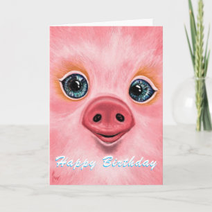 Feliz Cartão de Aniversário de Porco de Bebê Engra